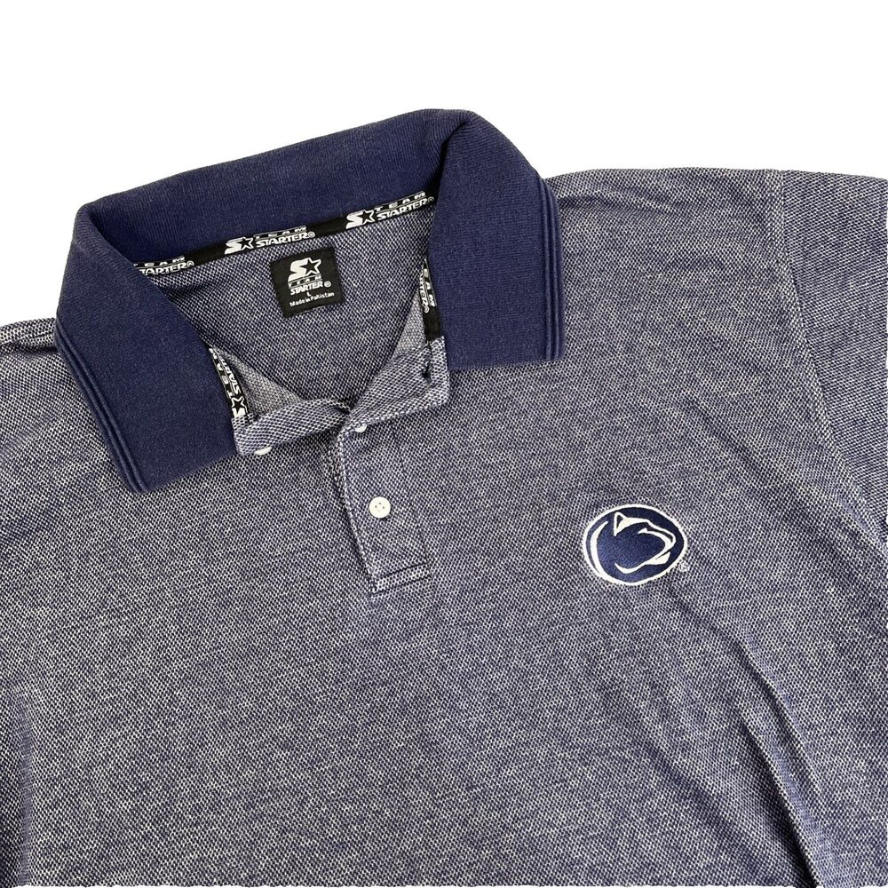 Vintage Mens Starter Penn State Nittany Lions‎ Short Sleeve Polo Shirt Sz L